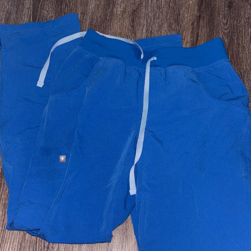 Figs Kade Cargo Royal Blue Straight Leg Scrub Pants